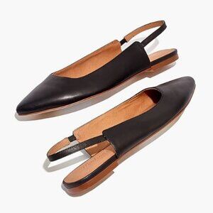 Madewell Margot Slingback Flat in black leather